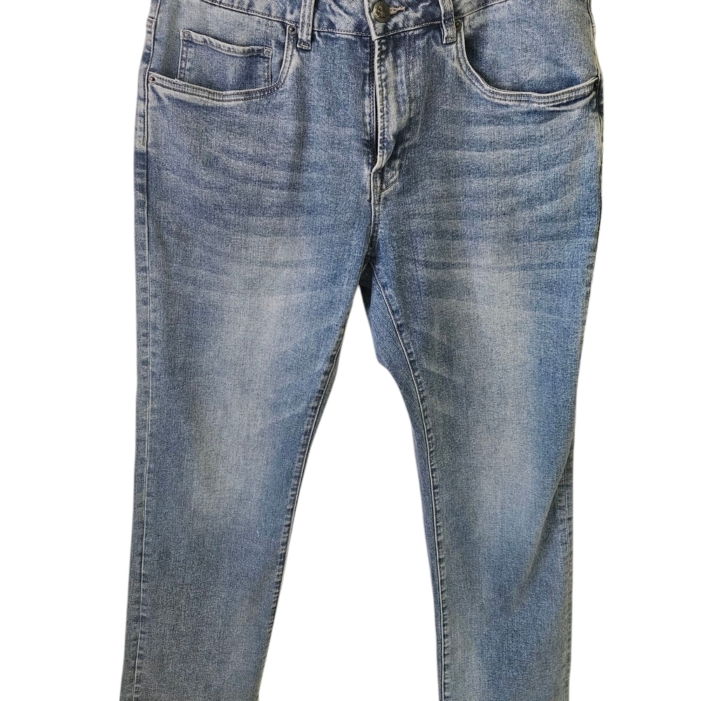 Buffalo David Bitton Women's Size 34  Blue Wide Leg Pants with Casual Fading